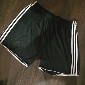 adidas Black Men's Athletic Shorts with White Stripes